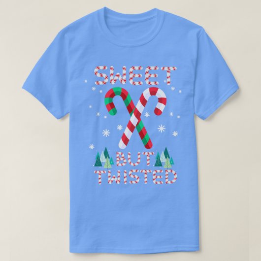 Sweet, maar Twisted Candy Cane Sweets Snoep Christ T-shirt (Design voorkant)