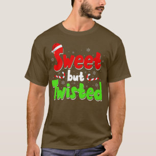 Sweet maar twisted Funny Candy Cane Kerstmis Manne T-shirt