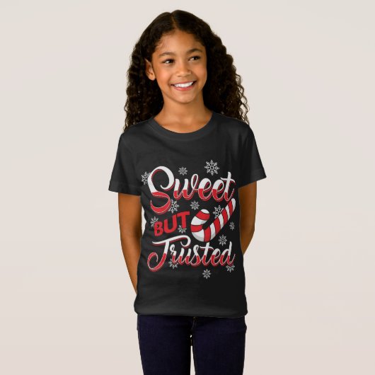 Sweet, maar Twisted Funny Christmas Lollipop Cane T-shirt (Voorkant volledig)