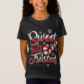 Sweet, maar Twisted Funny Christmas Lollipop Cane T-shirt (Voorkant)