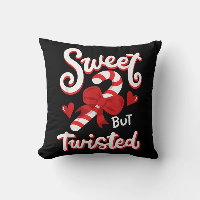 Sweet, maar Twisted Funny Kerstsnoe Xmas Kussen (Voorkant)