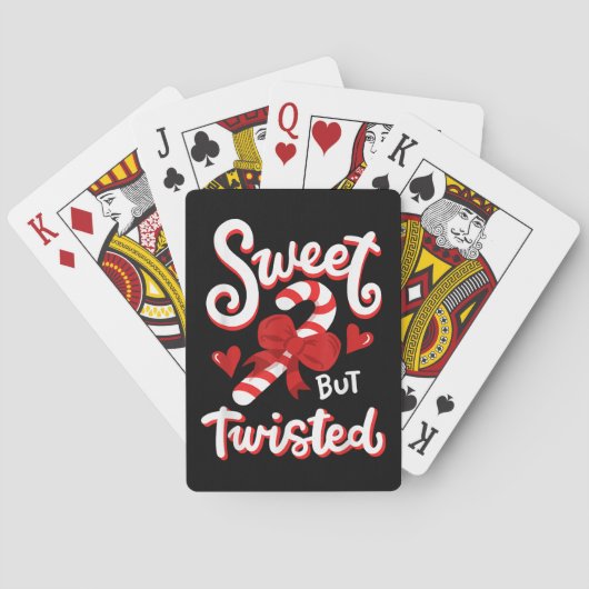 Sweet, maar Twisted Funny Kerstsnoe Xmas Pokerkaarten (Achterkant)