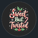 Sweet, maar Twisted Funny Kerstsnoe Xmas Ronde Sticker<br><div class="desc">Sweet,  maar Twisted Funny Kerstsnoe Xmas</div>