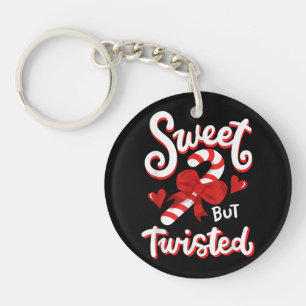 Sweet, maar Twisted Funny Kerstsnoe Xmas Sleutelhanger