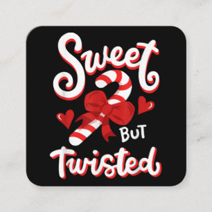 Sweet, maar Twisted Funny Kerstsnoe Xmas Vierkante Visitekaartje