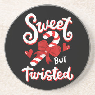 Sweet, maar Twisted Funny Kerstsnoe Xmas Zandsteen Onderzetter