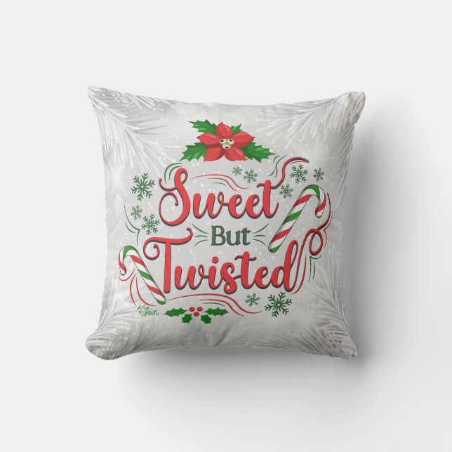 Sweet, maar twisted Kerstmis Kussen (Voorkant)