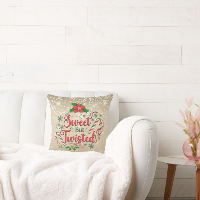 Sweet, maar twisted Kerstmis Kussen (Bank)