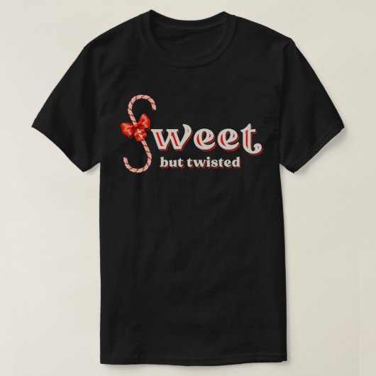 Sweet, maar twisted kerstsnoeppermint t-shirt (Design voorkant)