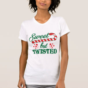 Sweet, maar twisted Novelty Candy Cane Kerstmis T-shirt
