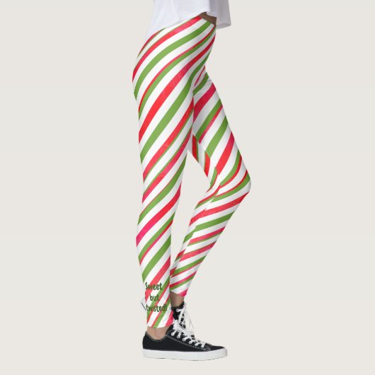 Sweet, maar verdraaide groene en rode snoepriet, g leggings (Rechts)