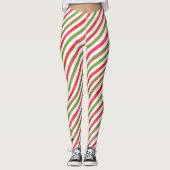Sweet, maar verdraaide groene en rode snoepriet, g leggings (Voorkant)