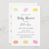Sweet Macaron Baby Shower Invitaties Kaart (Voorkant / Achterkant)
