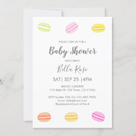 Sweet Macaron Baby Shower Invitaties Kaart