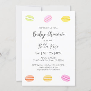 Sweet Macaron Baby Shower Invitaties Kaart
