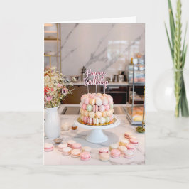 Sweet Macaron Cake Happy Birthday Card Kaart