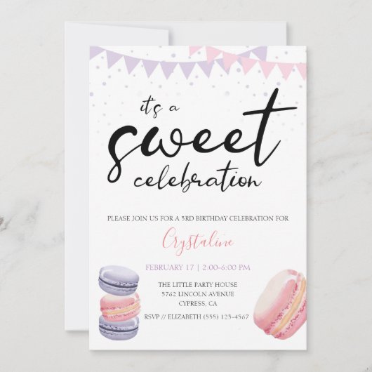 Sweet Macaron Celebratie Kaart (Voorkant)