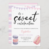 Sweet Macaron Celebratie Kaart (Voorkant / Achterkant)