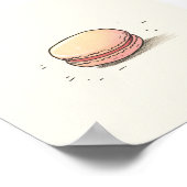 Sweet Macaron Illustration - Schattige Frans desse Poster (Hoek)