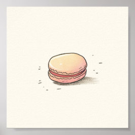 Sweet Macaron Illustration - Schattige Frans desse Poster