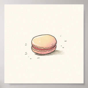 Sweet Macaron Illustration - Schattige Frans desse Poster