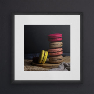 Sweet Macarons keuken Poster Macarons Rood Geel