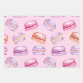 Sweet Macarons op een prachtig pastelpatroon Inpakpapier Vel (Voorkant 2)