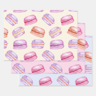 Sweet Macarons op een prachtig pastelpatroon Inpakpapier Vel