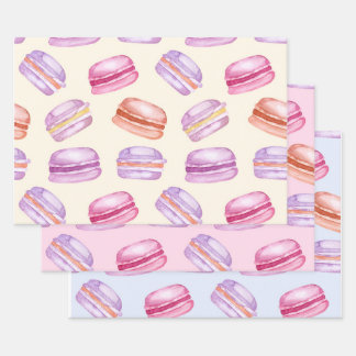 Sweet Macarons op een prachtig pastelpatroon Inpakpapier Vel
