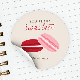 Sweet Macarons Valentijnsdag Ronde Sticker
