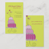 Sweet Magenta Weddenskaart Aangepaste profielkaart Visitekaartje (Voorkant / Achterkant)