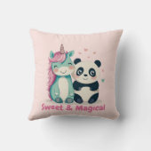 Sweet & Magical Unicorn & Panda | Kinder kamerinri Kussen (Achterkant)