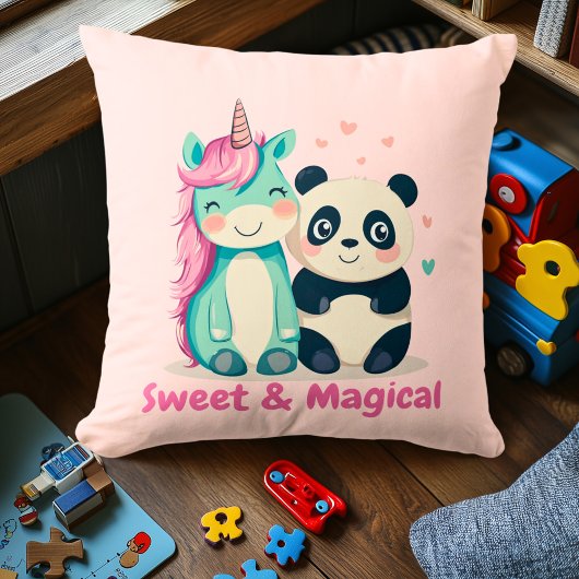 Sweet & Magical Unicorn & Panda | Kinder kamerinri Kussen