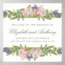 Sweet Magnolia Waterverf Wedding Sign Poster