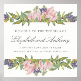 Sweet Magnolia Waterverf Wedding Sign Poster