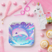 Sweet Majestic Dolphin Baby shower Papieren Bordje (Feest)