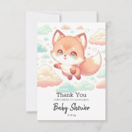 Sweet Majestic Fox Baby shower Bedankkaart