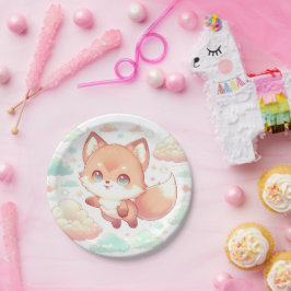 Sweet Majestic Fox Baby shower Papieren Bordje