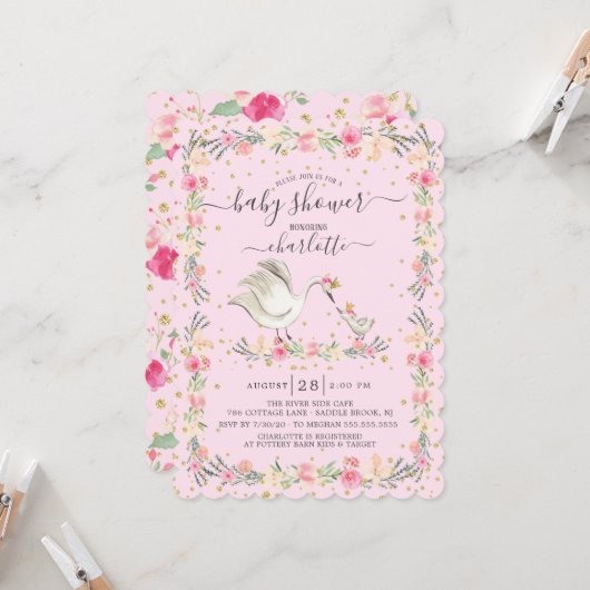 Sweet Mam en Baby Swan Baby shower Kaart (Voorkant / Achterkant in situ)