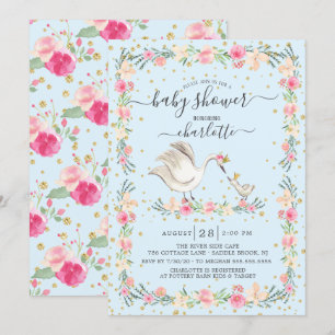 Sweet Mam en Baby Swan Baby shower Kaart