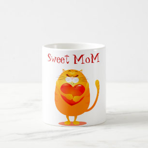 Sweet mam, grappige kat in liefde koffiemok