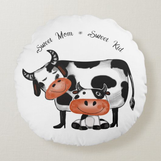 Sweet Mam * Zoet Kind Rond Kussen (Voorkant)