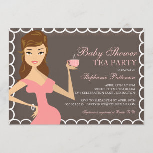 Sweet mama Baby shower Tea Party Invitation Roze Kaart