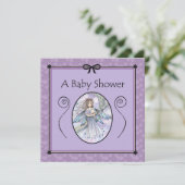 Sweet Mama en Baby Fairy Baby Shower Uitnodigingen (Staand voorkant)
