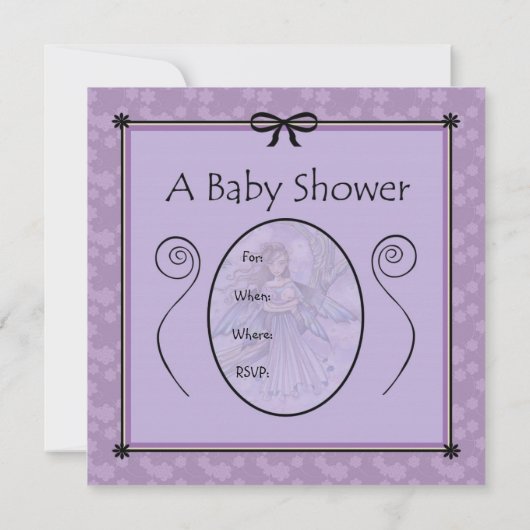 Sweet Mama en Baby Fairy Baby Shower Uitnodigingen (Achterkant)