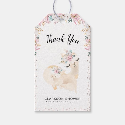 Sweet Mama en Baby Llama Dank je Cadeaulabel (Voorkant)