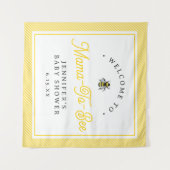 Sweet mama-to-bee Baby shower Welkomstteken Wandkleed (Voorkant (horizontaal))