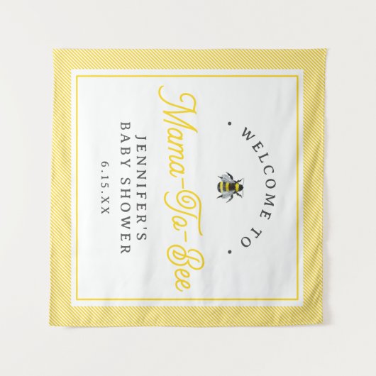 Sweet  mama-to-bee Baby shower Welkomstteken Wandkleed (Voorkant (horizontaal))