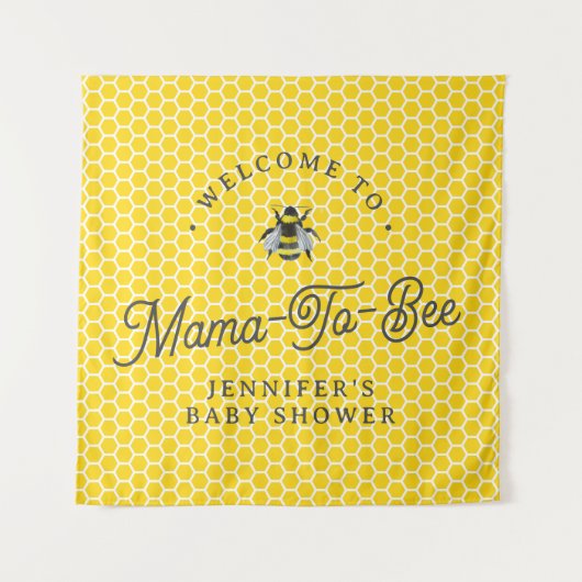 Sweet mama-to-bee Baby shower Welkomstteken Wandkleed (Voorkant)