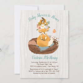 Sweet mamma fox & baby fox babyshower uitnodiginge kaart